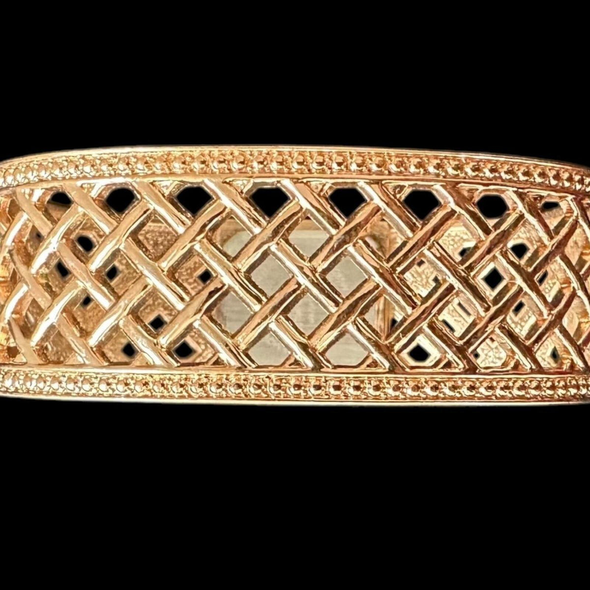 Vivani Rose Gold Tone Openwork Cuff Quartz Watch