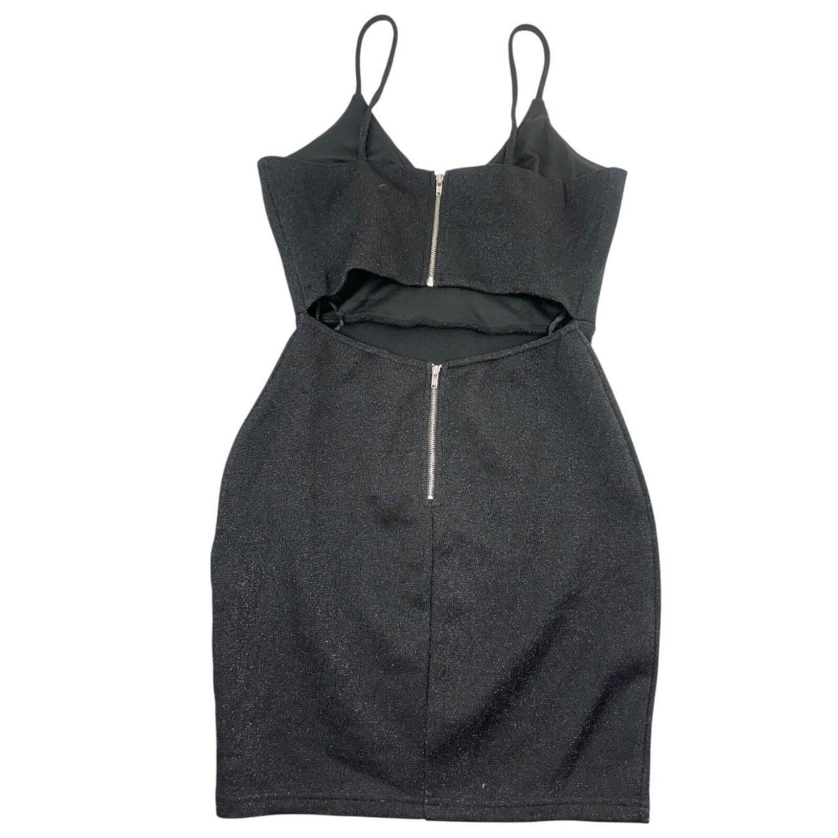 NWT Windsor Black Sparkly Mini Bodycon Dress with Deep V Neckline
