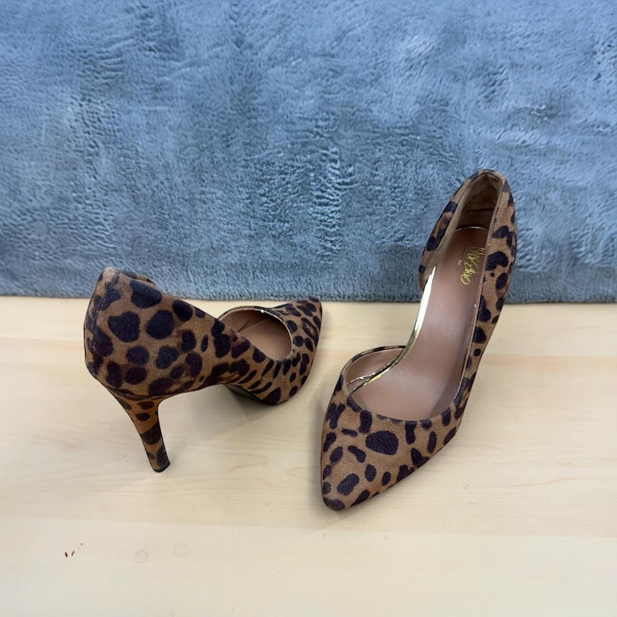 Mossimo Leopard Print Dorsay Pumps Faux Suede Stiletto Heels Y2K Coquette