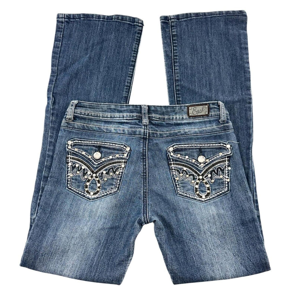 Earl Jean Y2K Bootcut Jeans Rhinestone Embellished Designer Denim Vintage Early