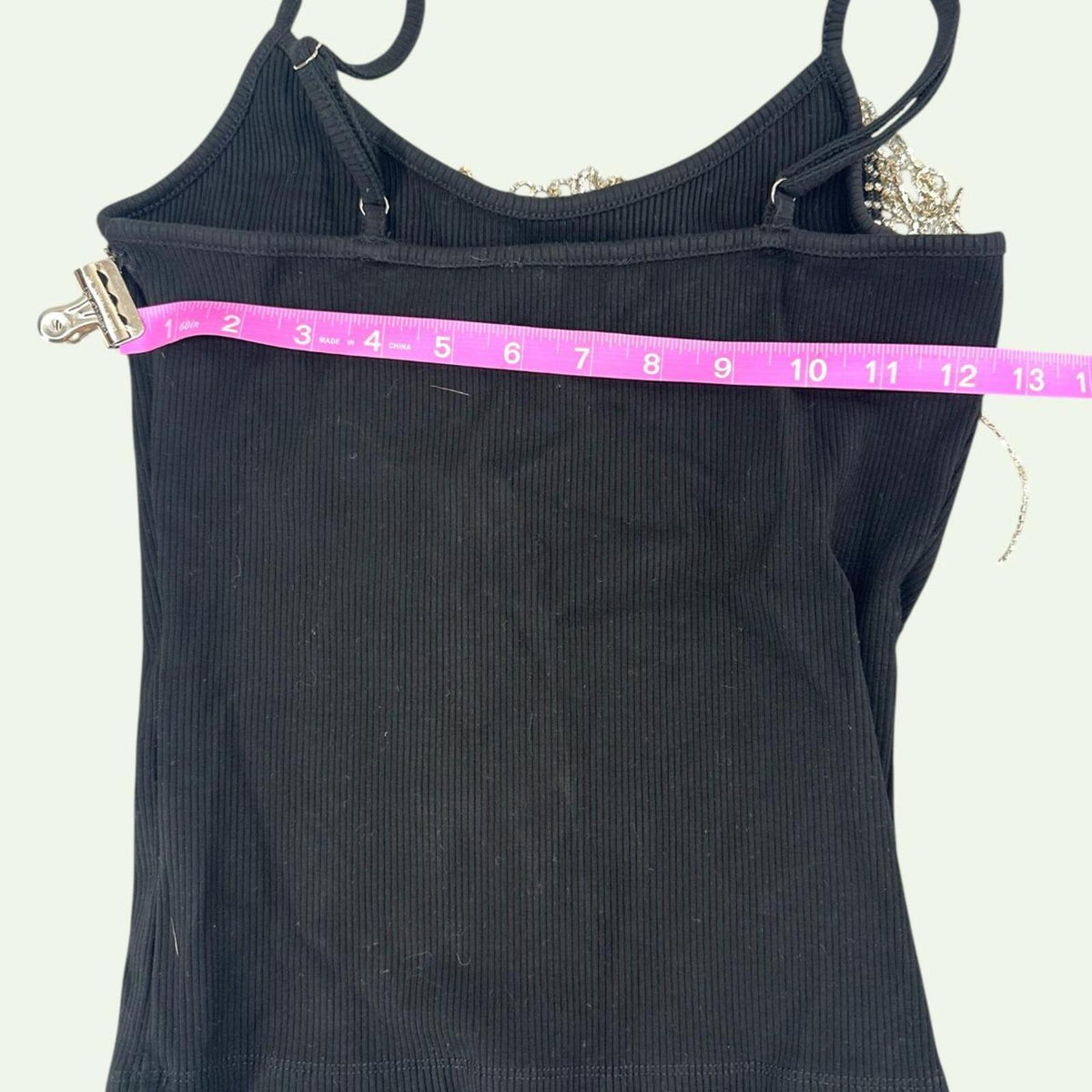 Charlotte Russe Rhinestone Fringe Tank Top Black Y2K Punk Western