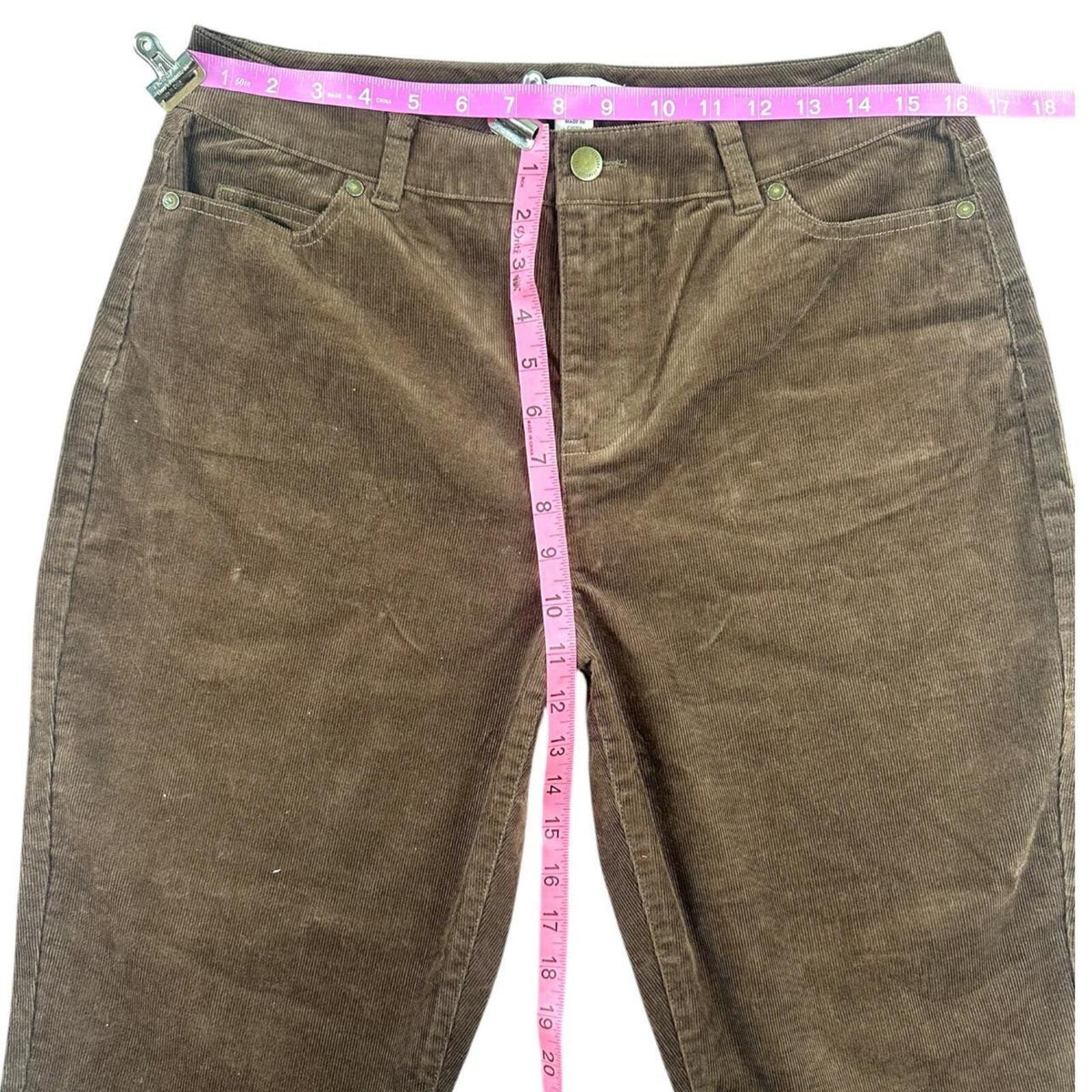 Coldwater Creek Brown Corduroy Pants High Rise Straight Leg