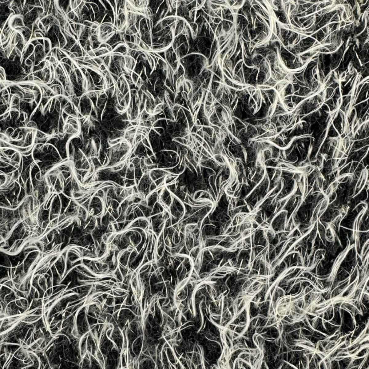 Cable & Gauge Fuzzy V Neck Sweater Black White Marled Knit Retro Whimsigoth