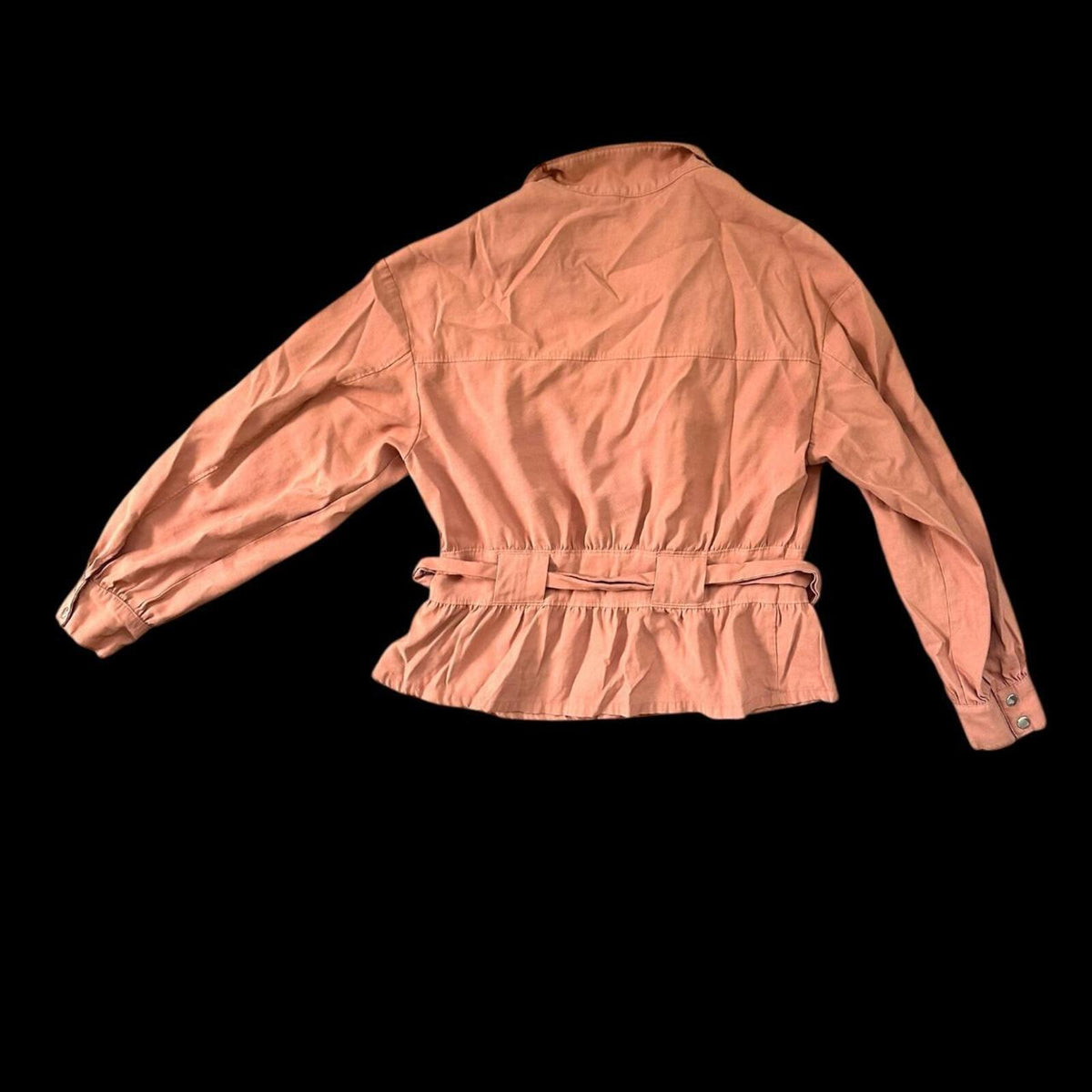 Nine West Belted Utility Military Shacket Pink Orange Bohemian Casual Preppy