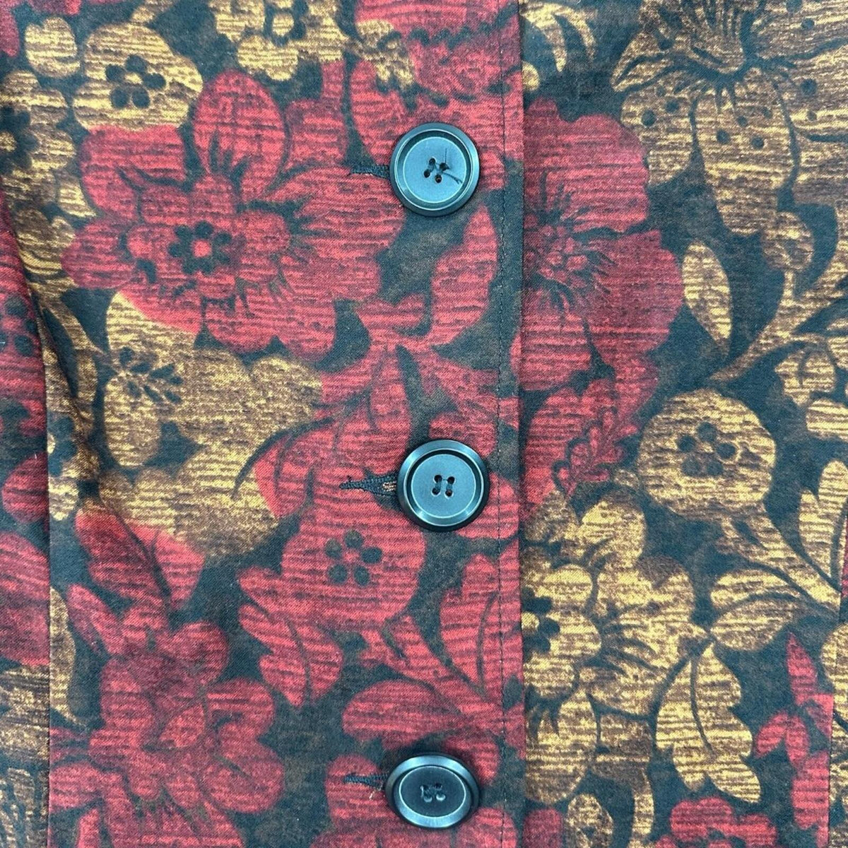 Vintage 90s Briggs New York Floral Tapestry Blazer Red Gold