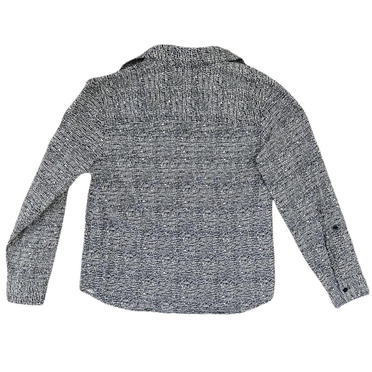 Christopher & Banks Long Sleeve Button Up Shirt Gray Blue Abstract Minimalist