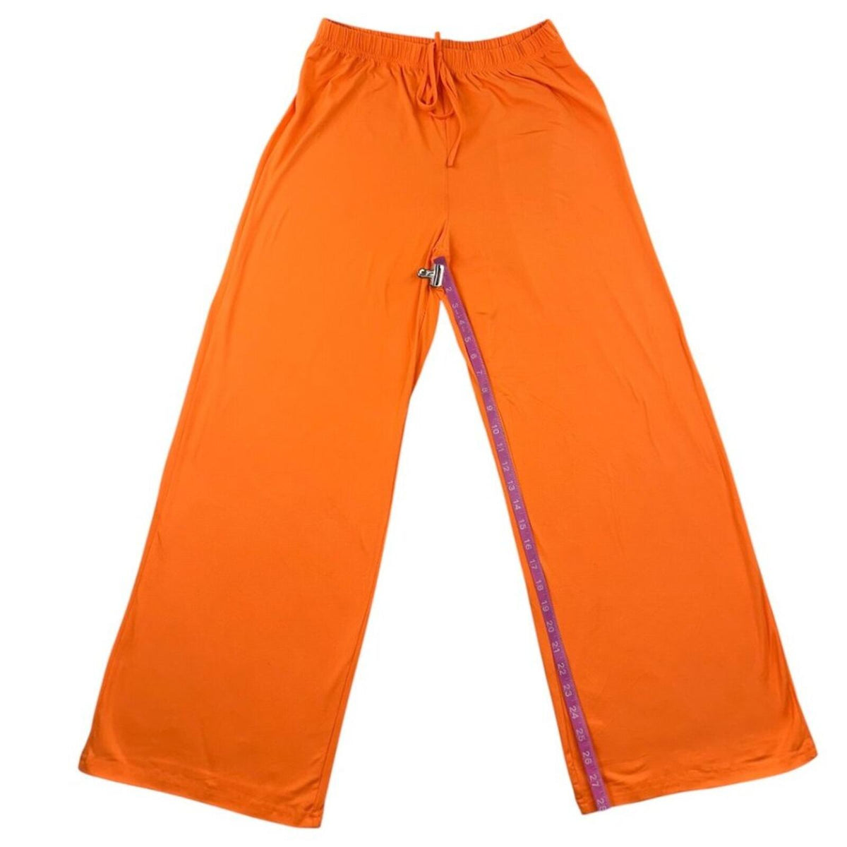 Orange Oversized V Neck Tee and Wide Leg Lounge Pants Set Casual