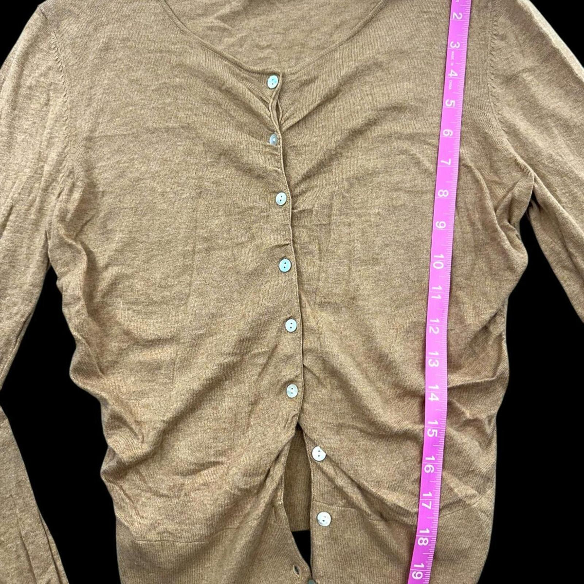 The Limited Golden Tan Cardigan Classic Preppy Minimalist Sweater