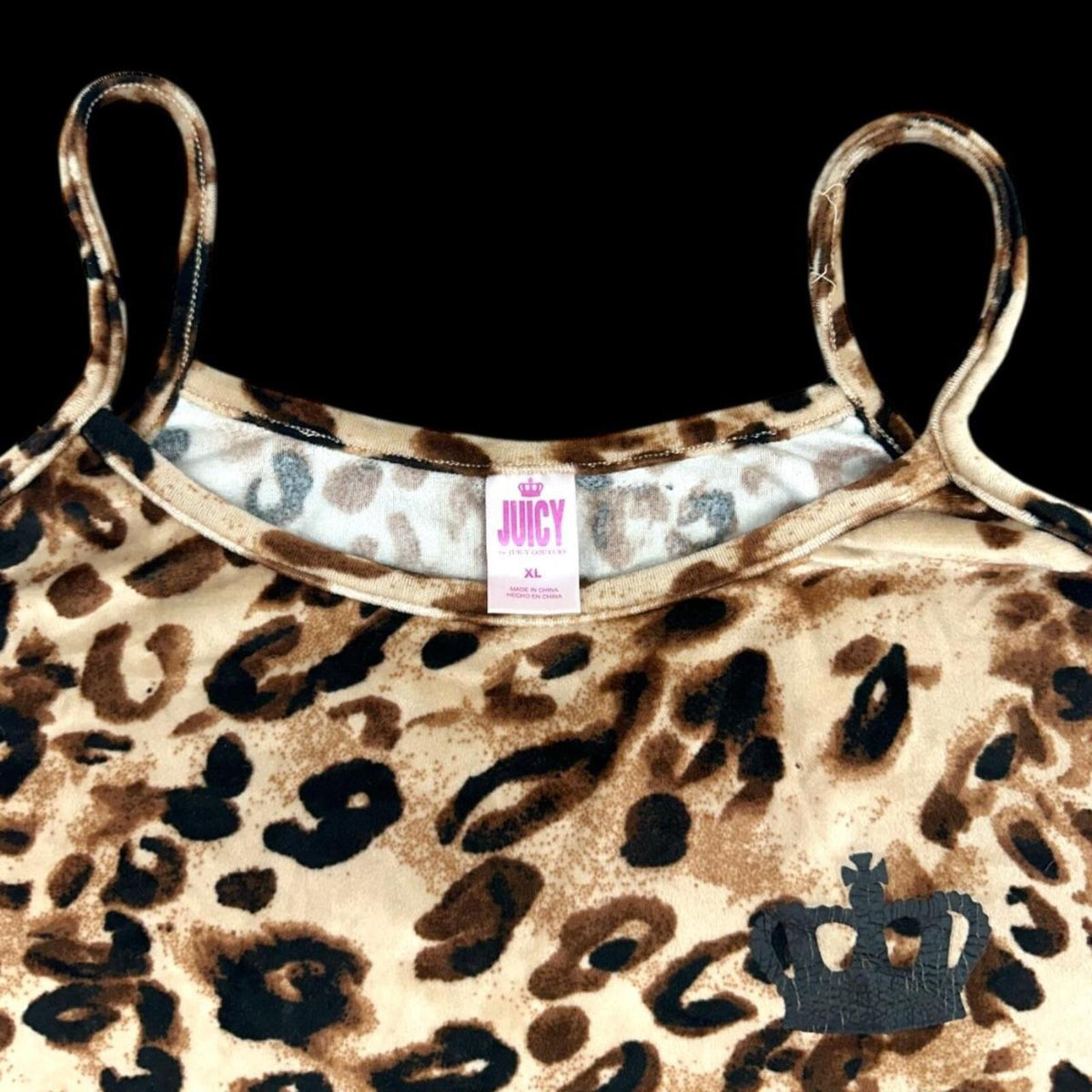 Juicy Couture Leopard Print Camisole Y2K Spaghetti Strap Top