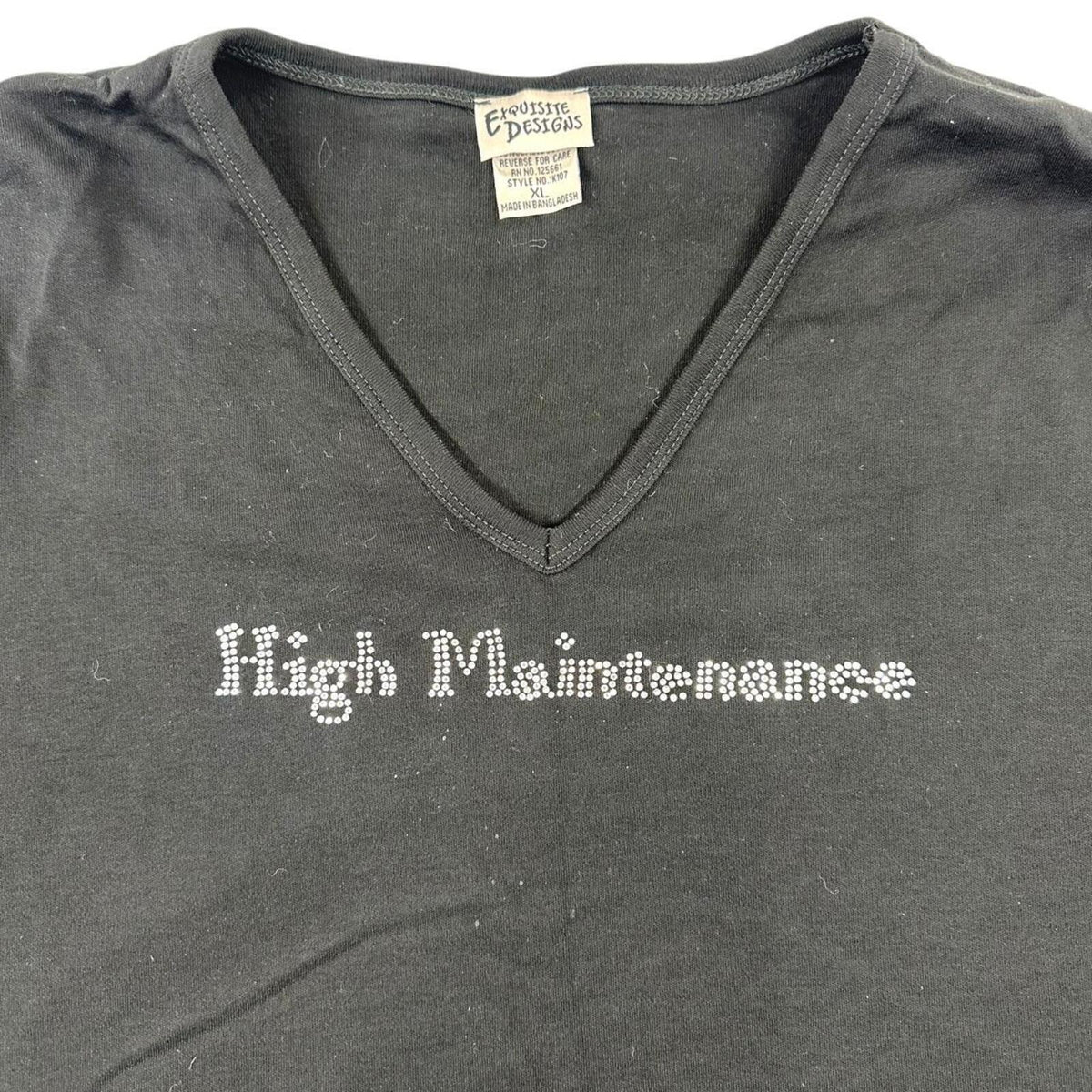 Exquisite Designs Y2K High Maintenance Slogan Top