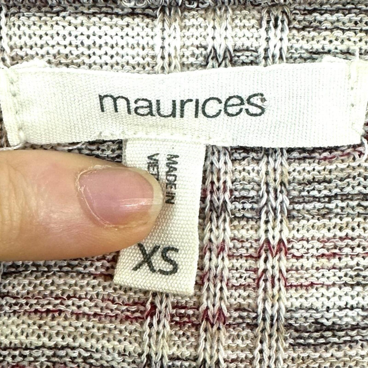 Maurices Space dye Babydoll Long Sleeve Tee Black White Flowy Knit Top