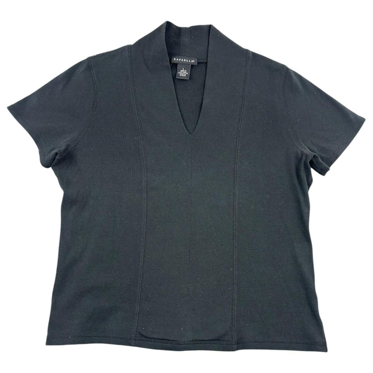 Vintage Rafaella Black V Neck Knit Top