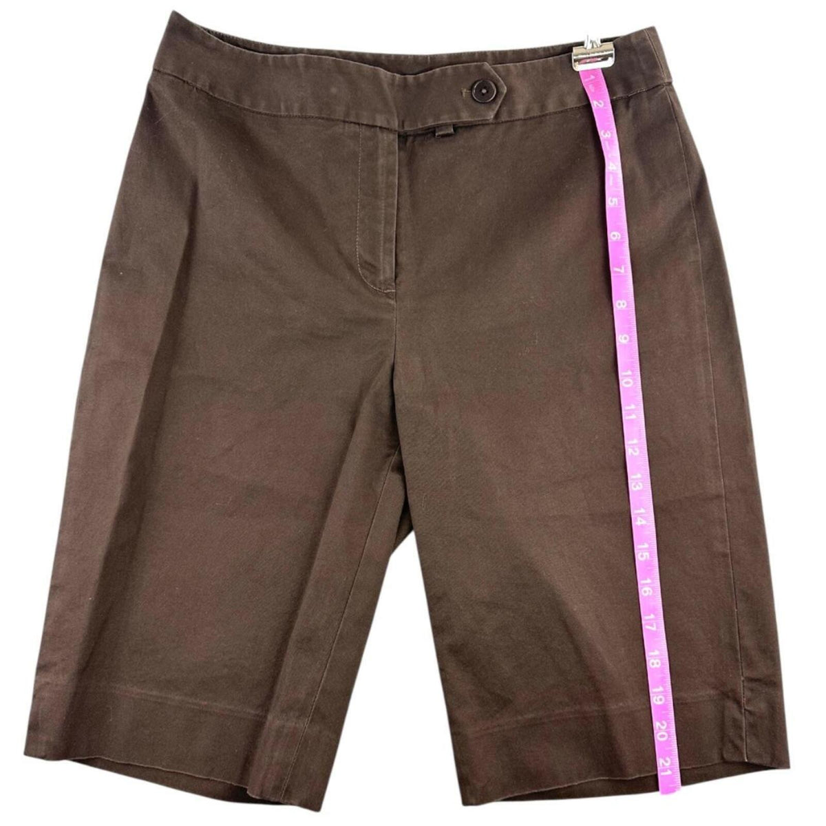 Jones New York Brown Stretch Culotte Shorts Classic Minimalist Preppy