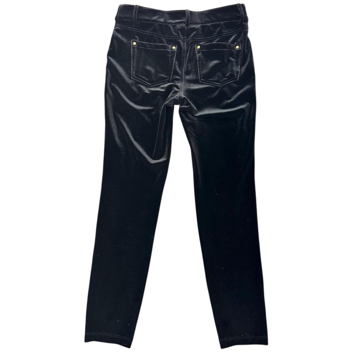 INC International Concepts Y2K Black Velvet Slim Leg Pants Mid Rise
