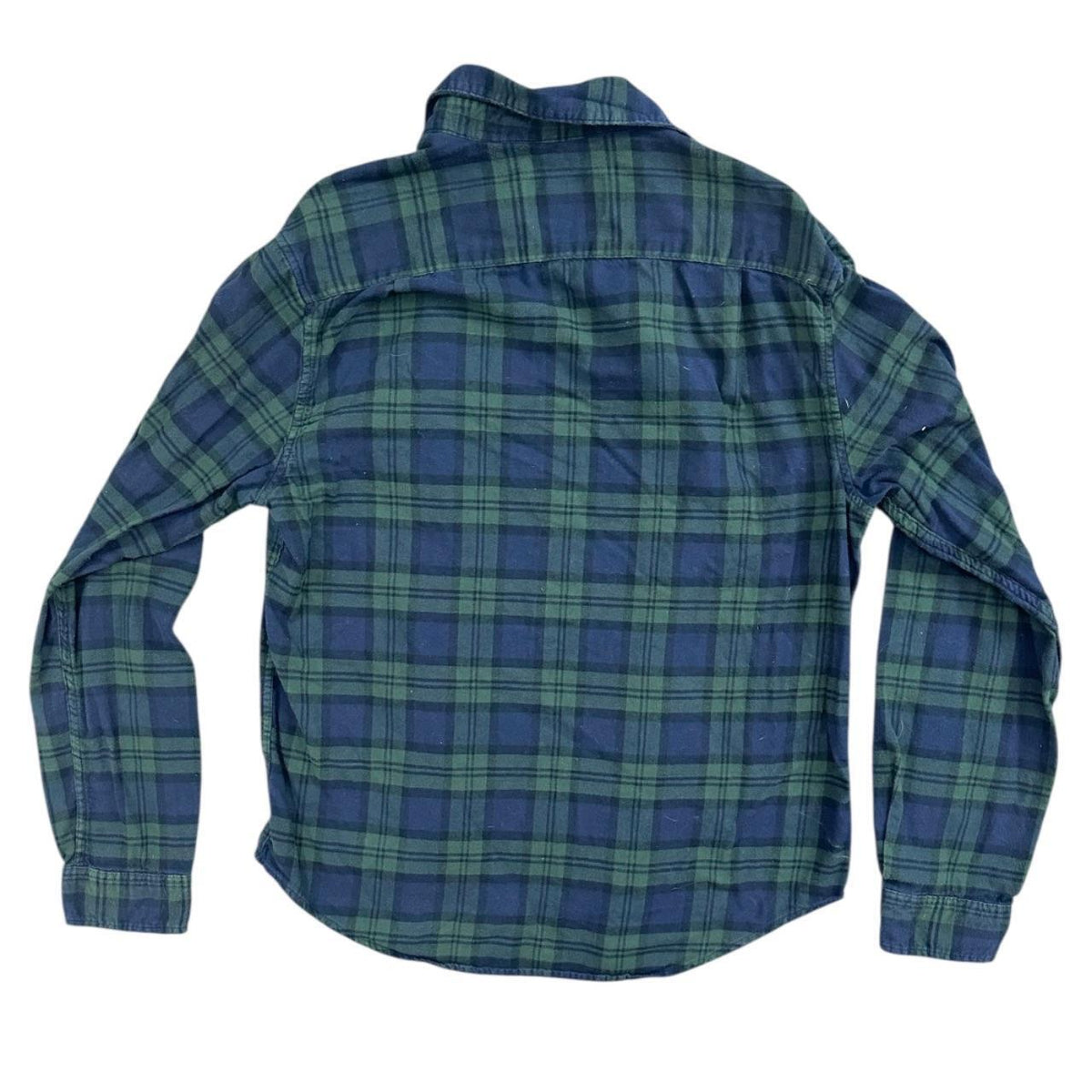 Original Use Blue Green Plaid Flannel Shirt Casual Minimalist Preppy