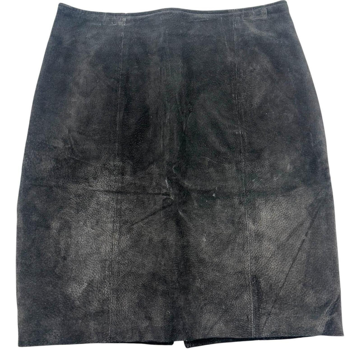 Vintage Chia Suede Leather Pencil Skirt 1980s 1990s Black
