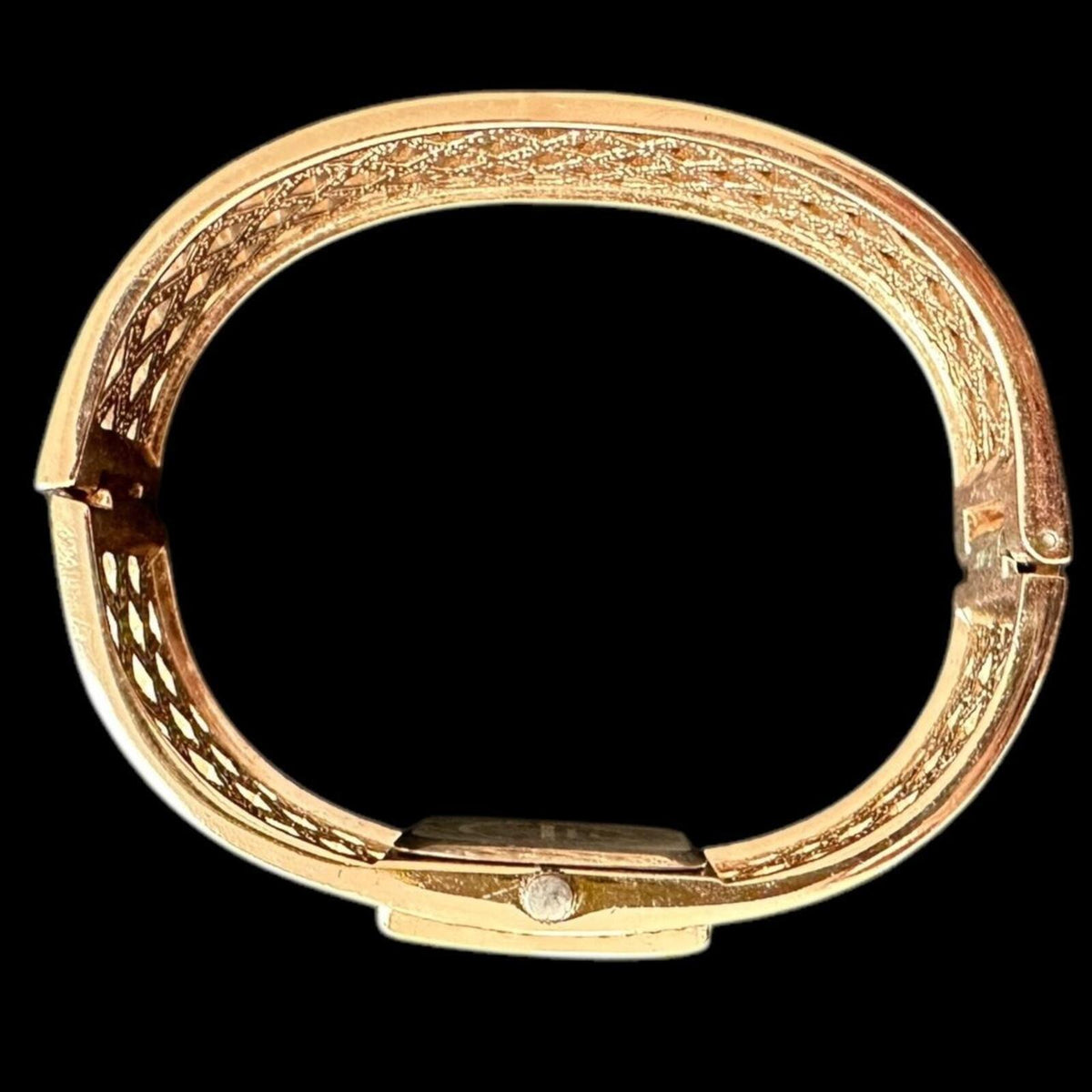 Vivani Rose Gold Tone Openwork Cuff Quartz Watch