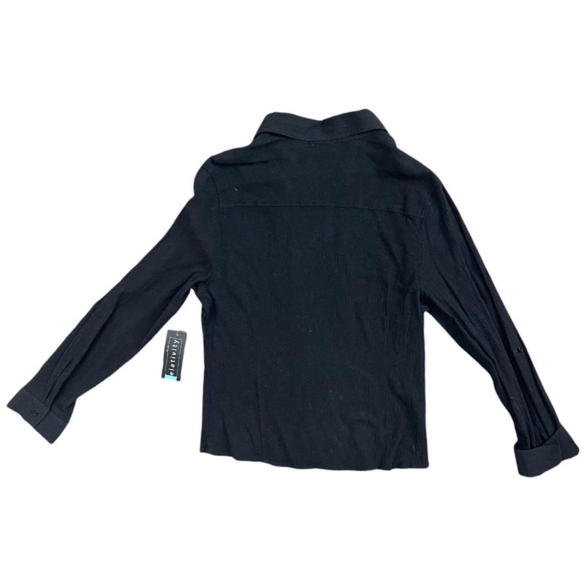NWT Relativity Utility Long Sleeve Button Up Shirt Black Bohemian Casual