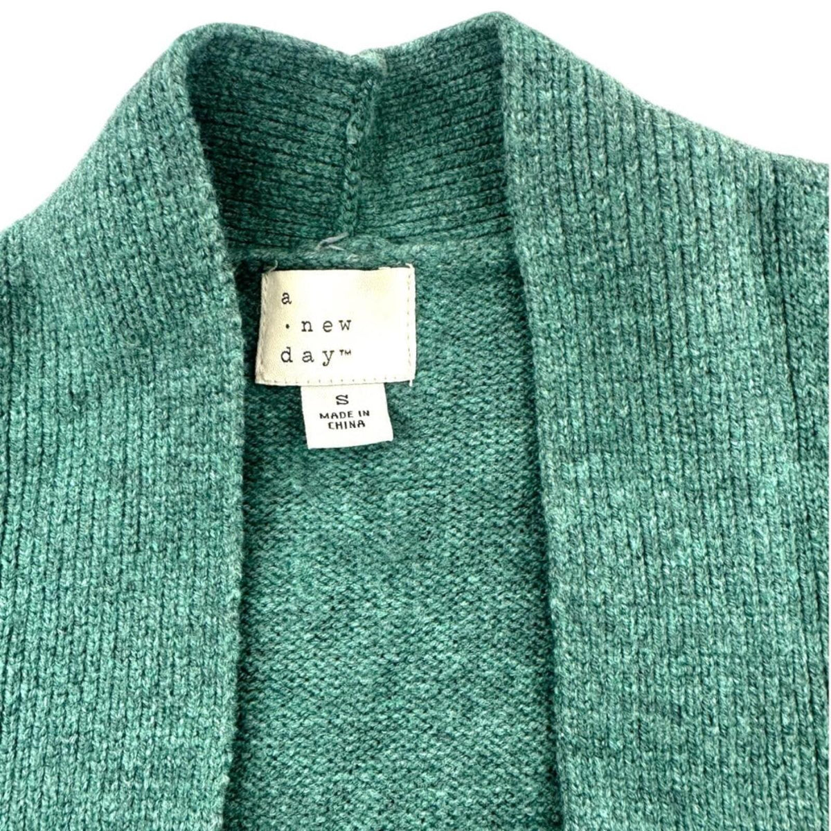 A New Day Green Open Front Boyfriend Cardigan with Pockets Bohemian