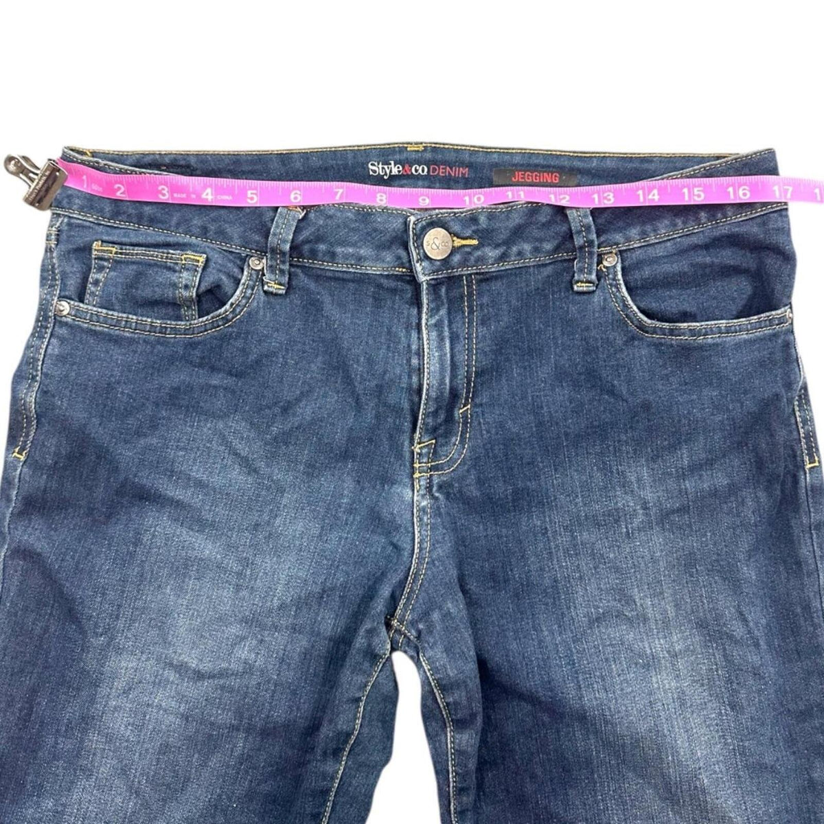 Style & Co Mid Rise Skinny Jeans Blue Stretch  Y2K Preppy Boho