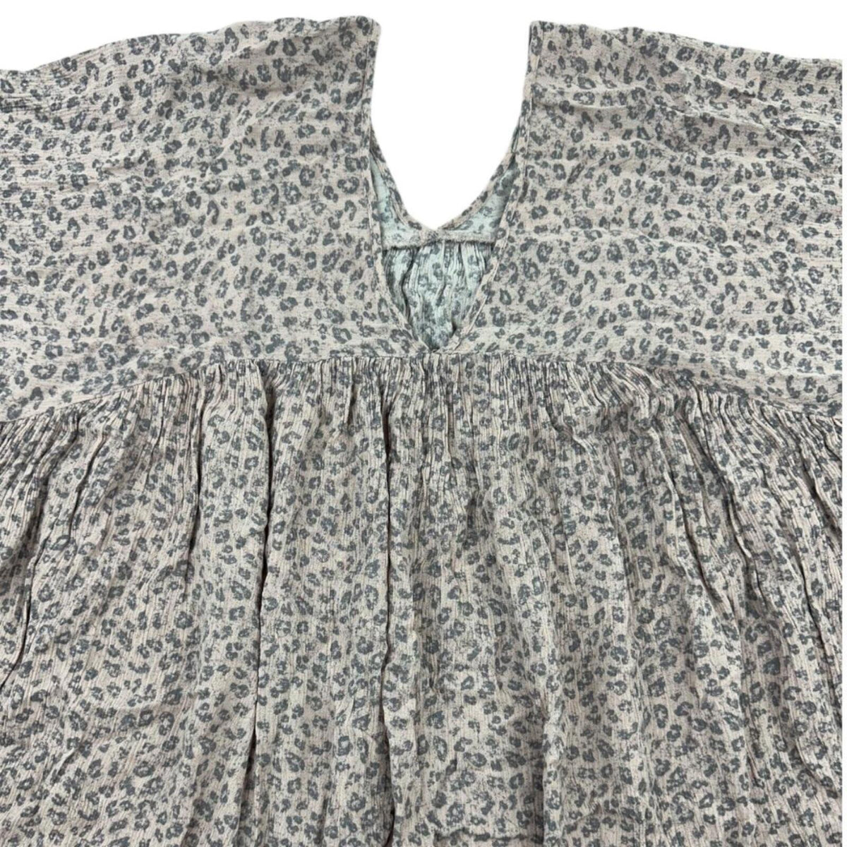 White Birch Leopard Print Babydoll Blouse
