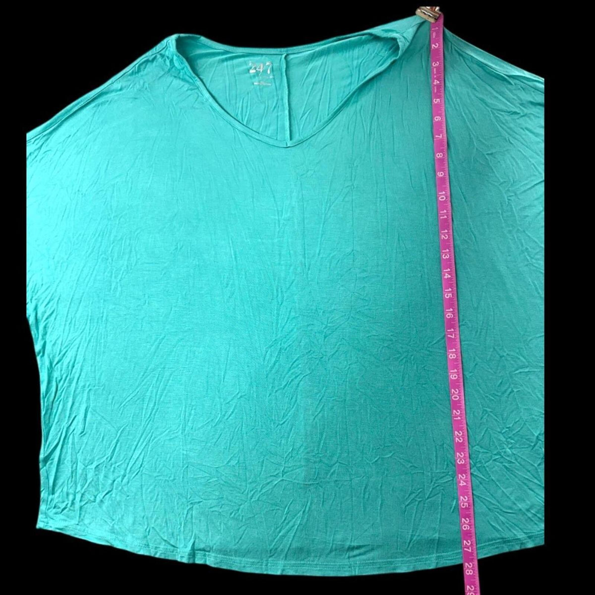 24/7 by Maurice's Turquoise V Neck Tee