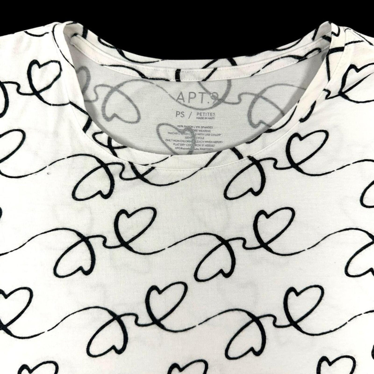 Apt. 9 Short Sleeve Heart Doodle Tee