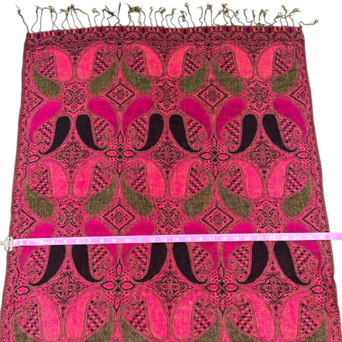 Pink & Green Pashmina Scarf