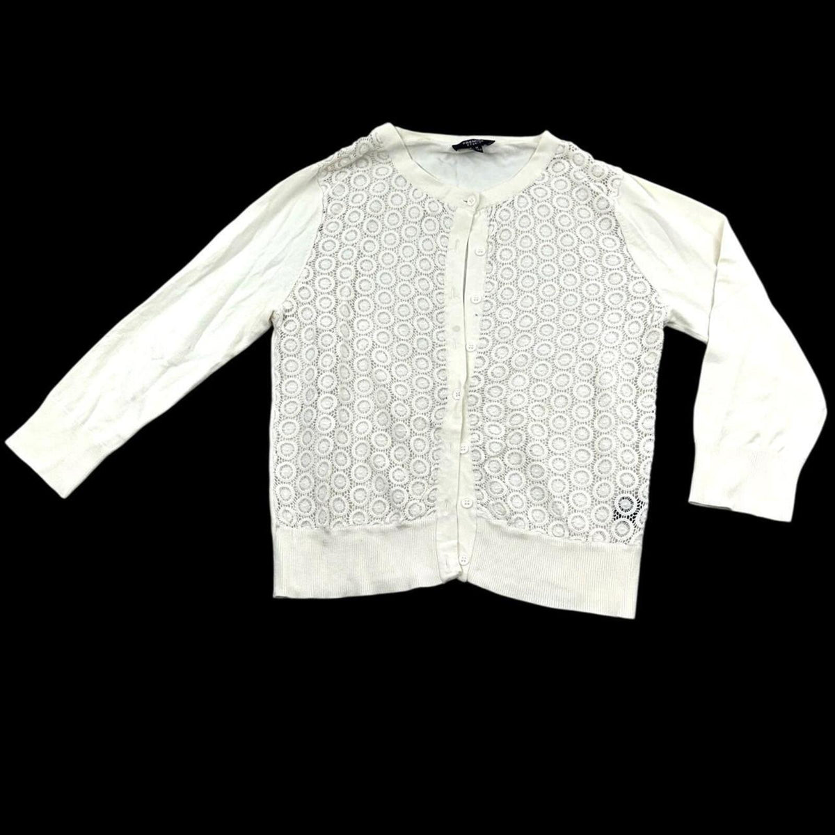 Premise Studio White Crochet Lace Cardigan Bohemian Fairycore Coquette Girl