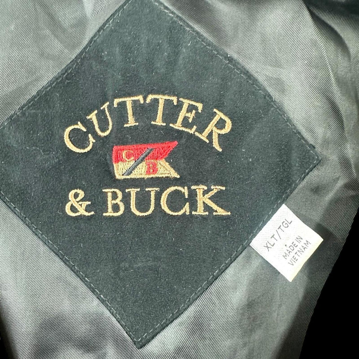 Cutter & Buck Black Bomber Jacket Water Resistant Microfiber Casual