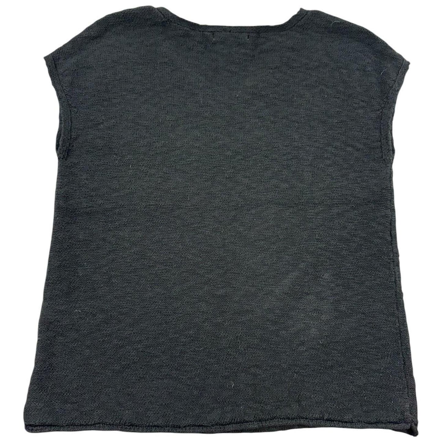 Joe Fresh Black Knit Top V Neck Cap Sleeve Sweater Vest Minimalist Y2K