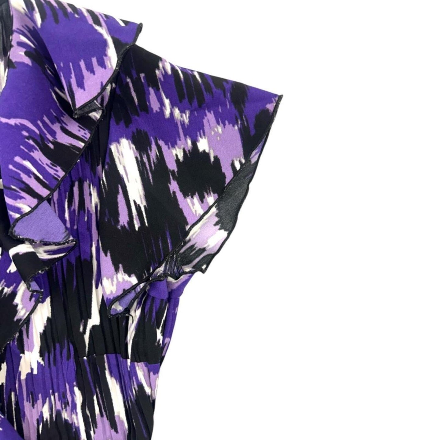 Y2K Abstract Print Ruffled Short Sleeve Blouse