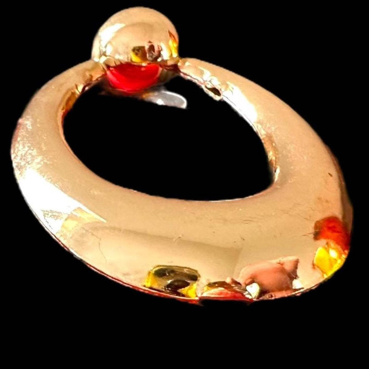 Gold Tone Oval Hoop Earrings
