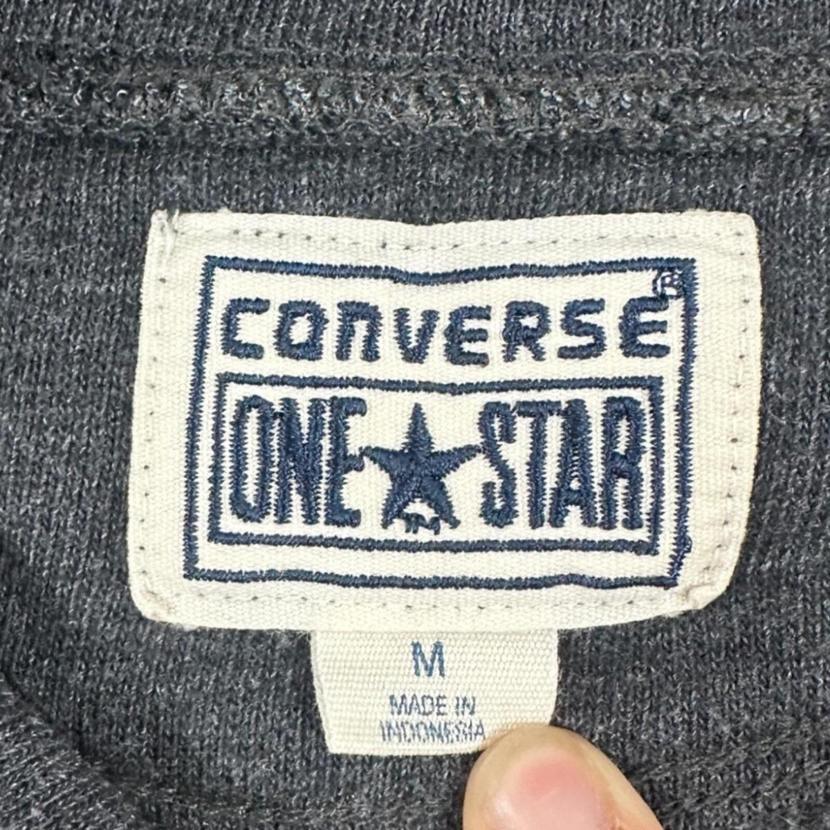Converse One Star Pullover Sweatshirt Gray Black Cowl