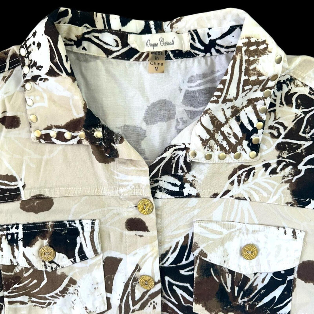 Onque Casuals Roll Tab Sleeve Button Up Shirt