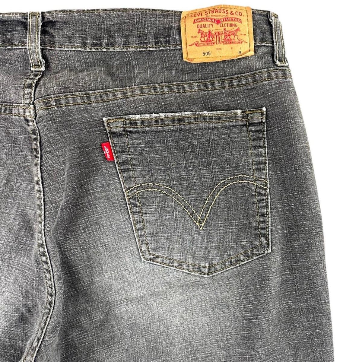 Levi's 505 Bootcut Jeans Faded Charcoal Gray Vintage Y2K Indie Sleaze Grunge