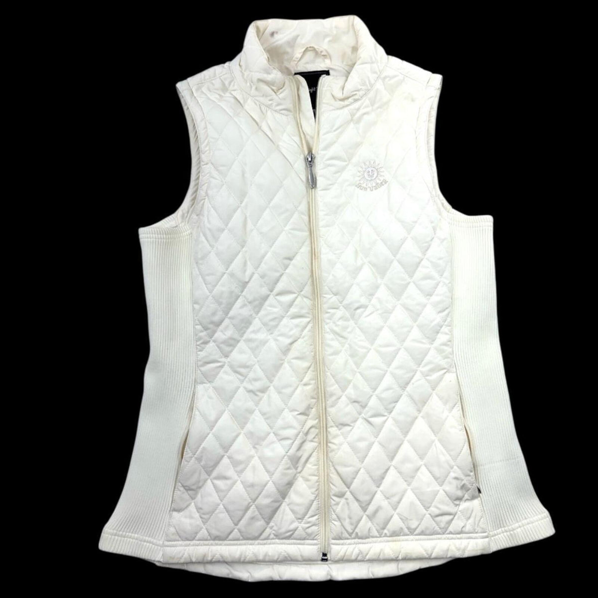 Straight Down Cloud Vest Cream Quilted