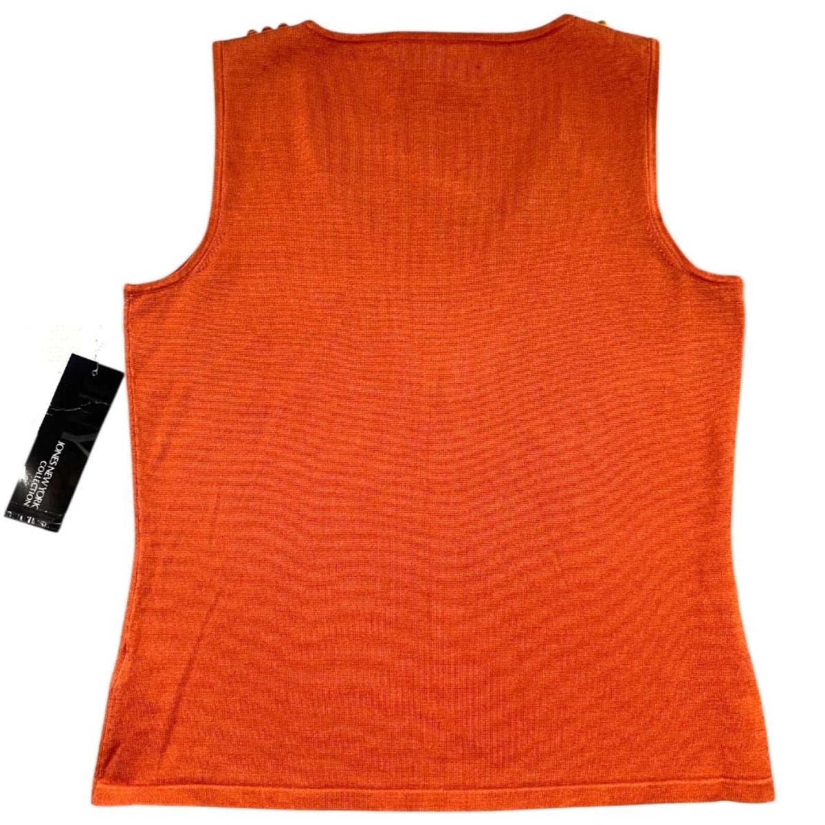 NWT Jones New York Orange Tank Top with Sequin Neckline Y2K Bohemian Style