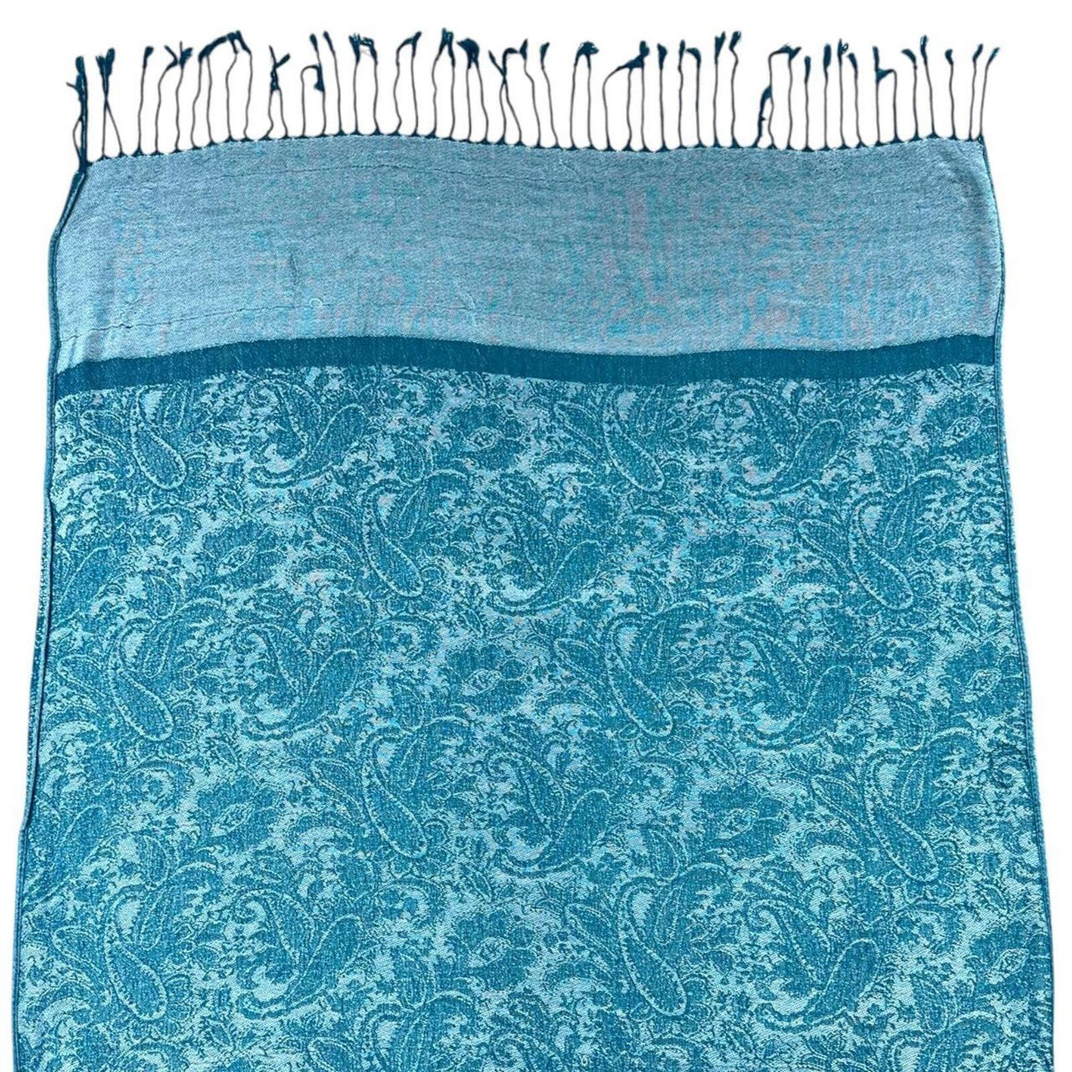 Blue Paisley Patterned Pashmina Scarf