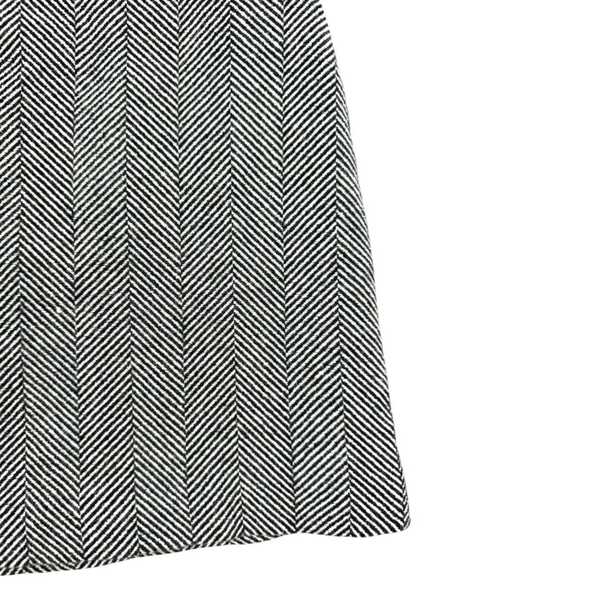The Limited Classic Black and White Herringbone Wool Blend Mini Skirt