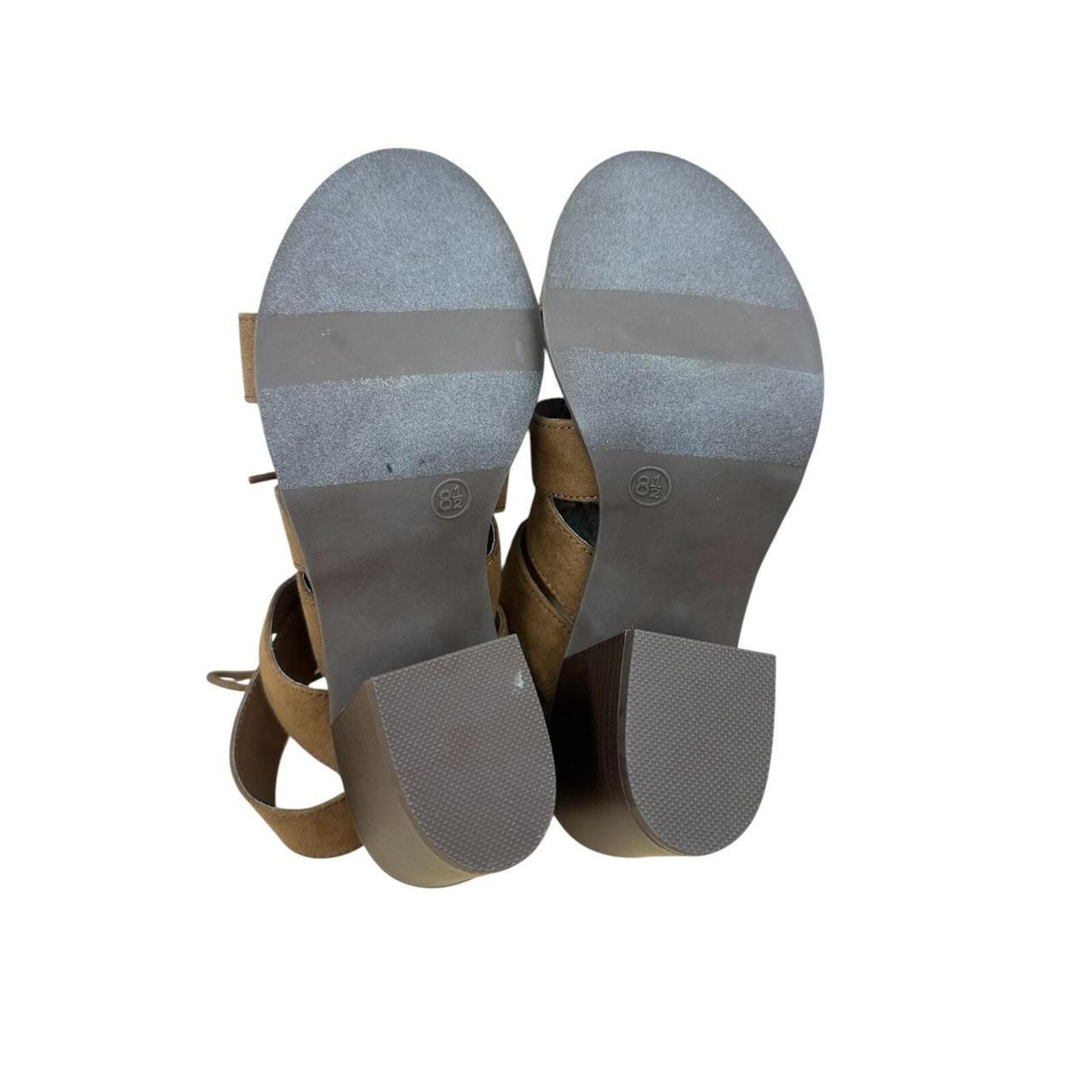 Candie's Canova Cognac Faux Suede Block Heel Gladiator Sandals Boho