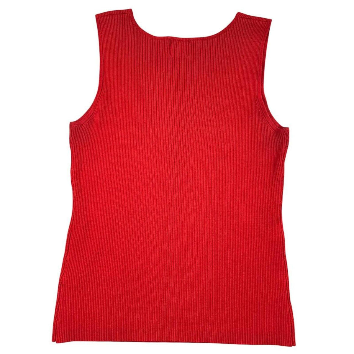 Ruby Rd. Red Ribbed Tank Top with Beaded V Neckline Y2K Indie Whimsigoth