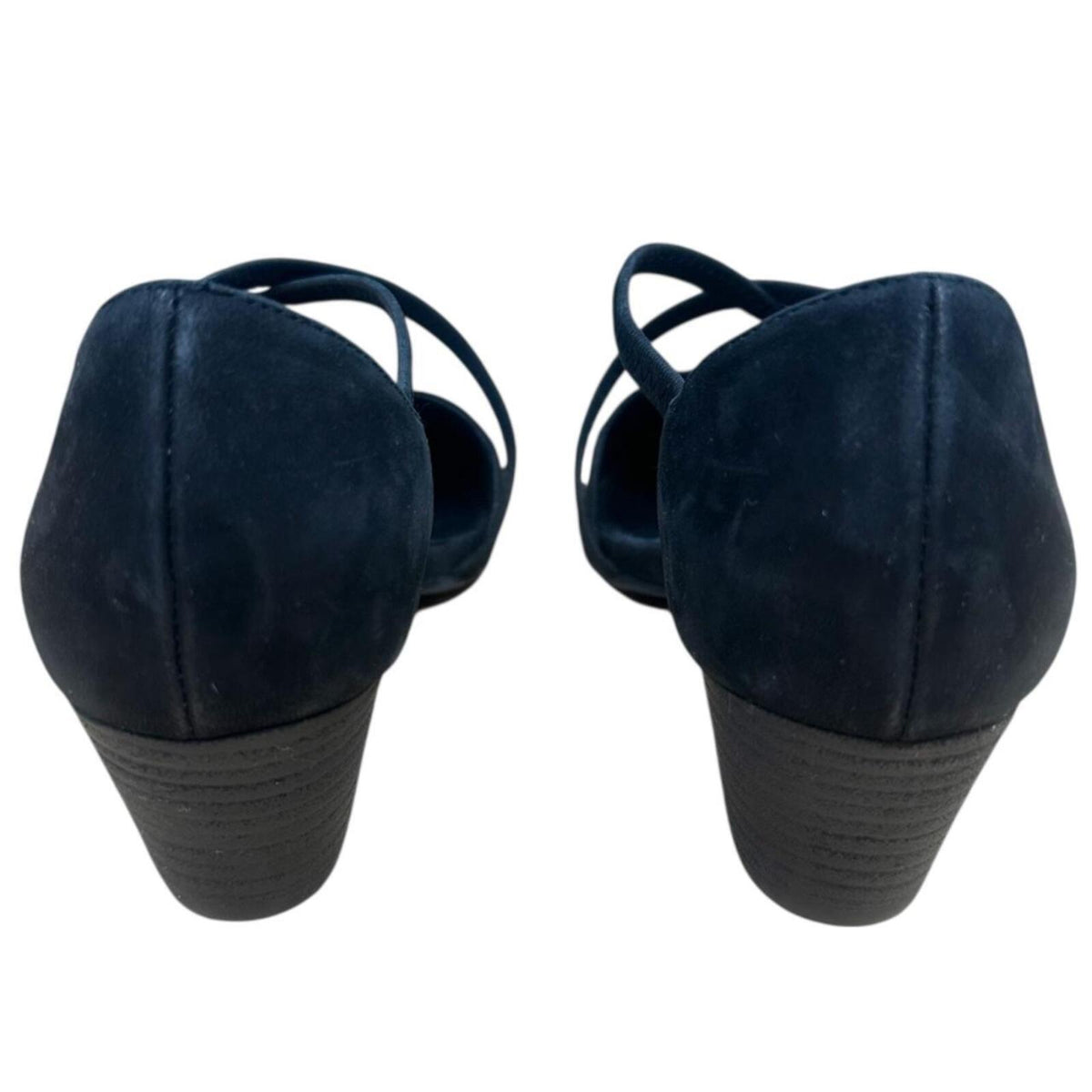 Eileen Fisher Poet Heels Black Suede Pointed Toe Low Block Heel