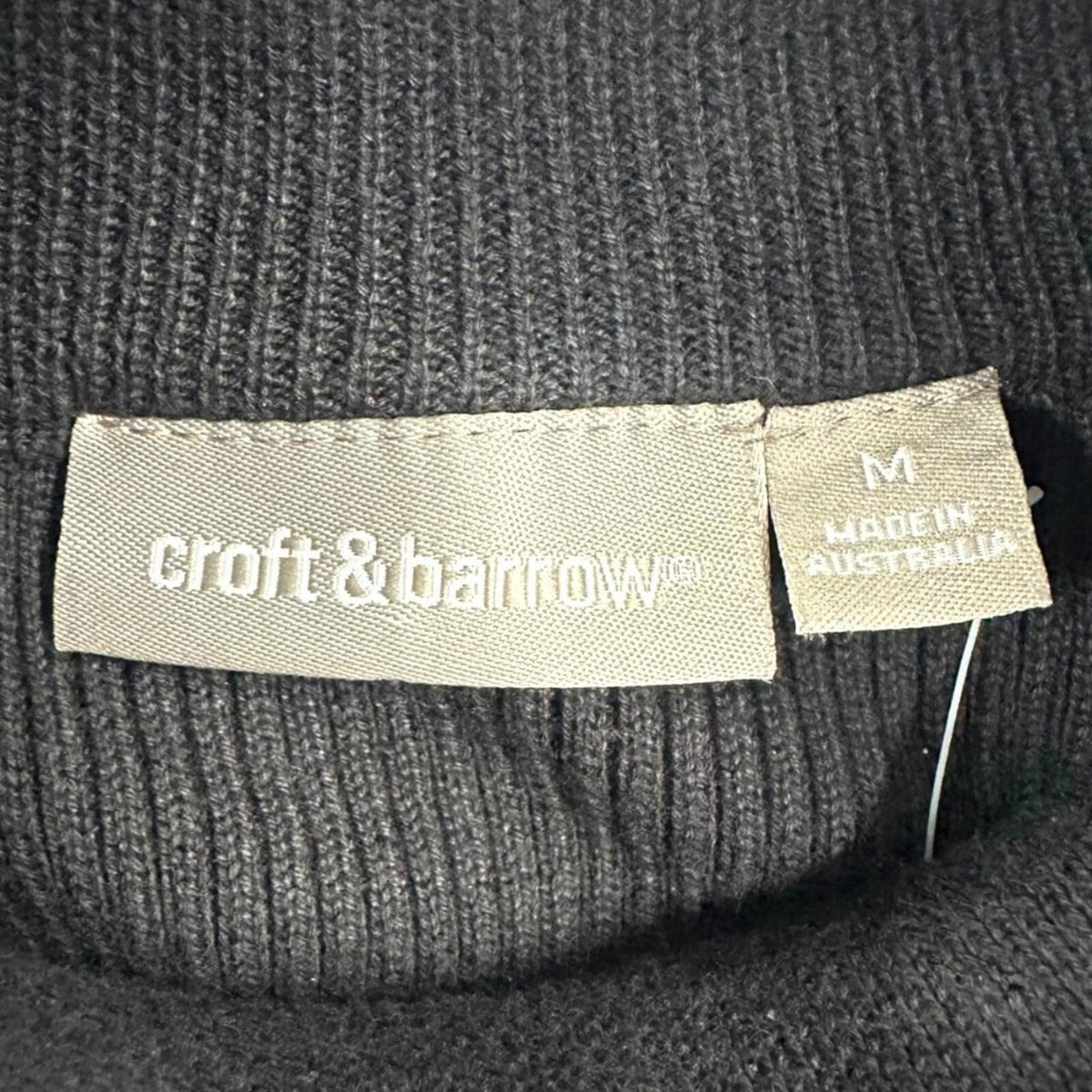 NWT Croft & Barrow Black Ribbed Turtleneck Sweater Preppy