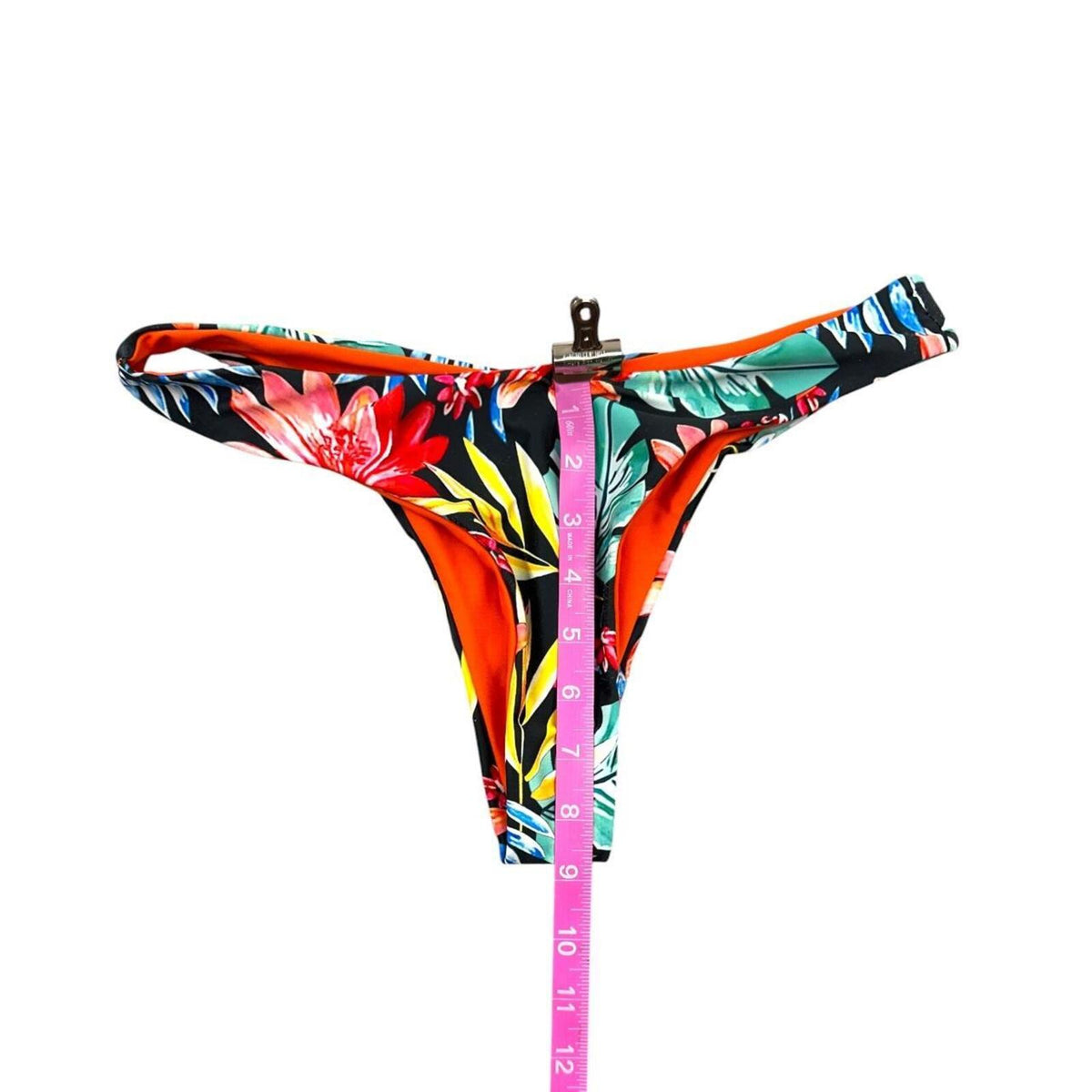 Tropical Floral Bikini Set with High Cut Brazilian Bottoms