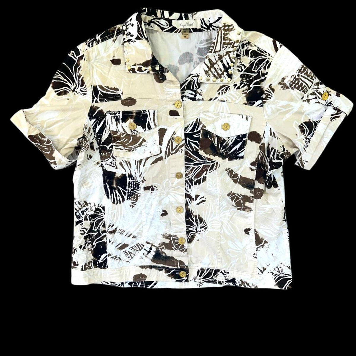 Onque Casuals Roll Tab Sleeve Button Up Shirt