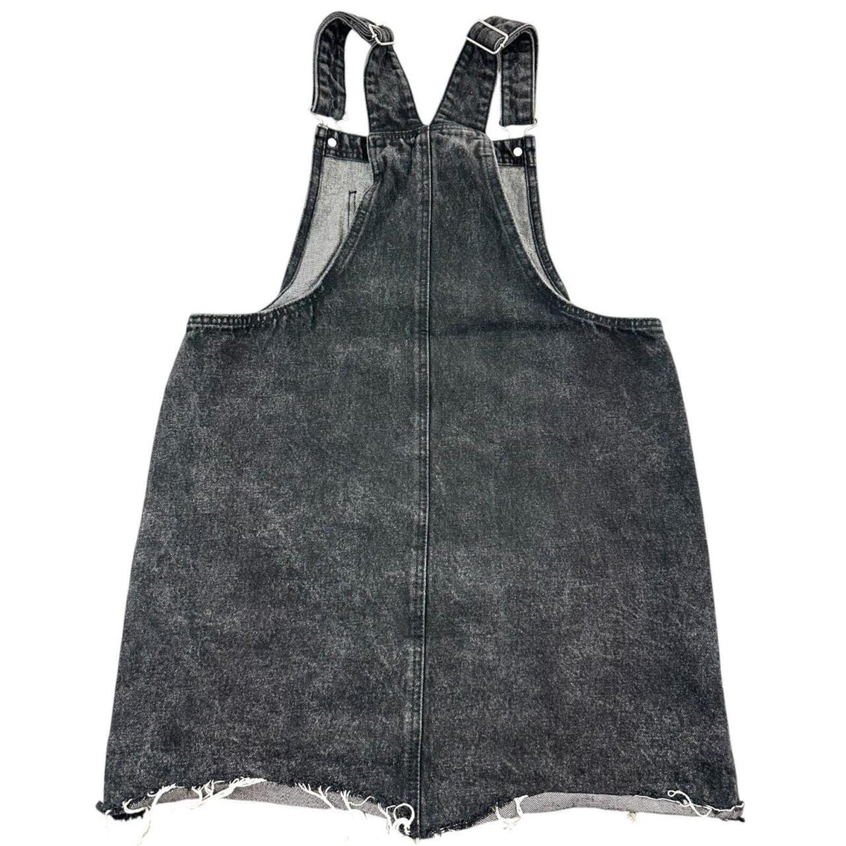 Wild Fable Black Denim Bib Skirt Acid Wash Overall Dress