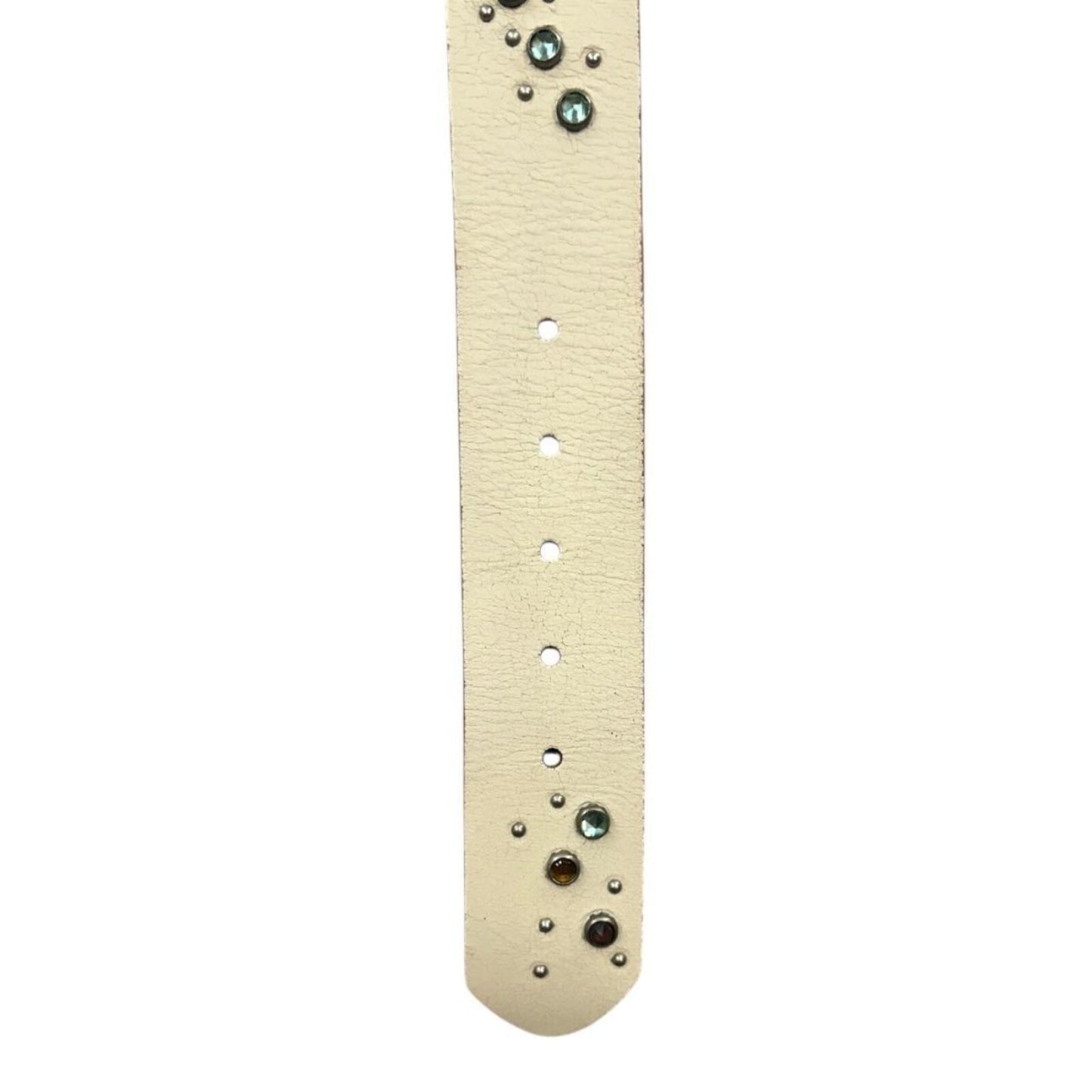 Nyovee Studded Leather Belt Cream NWT