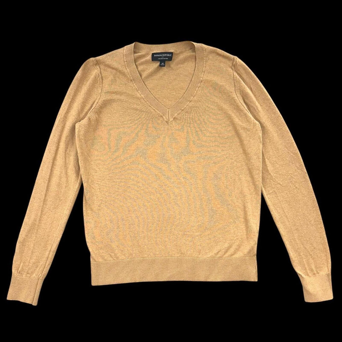 Banana Republic Tan V Neck Sweater Classic Lightweight Knit Pullover
