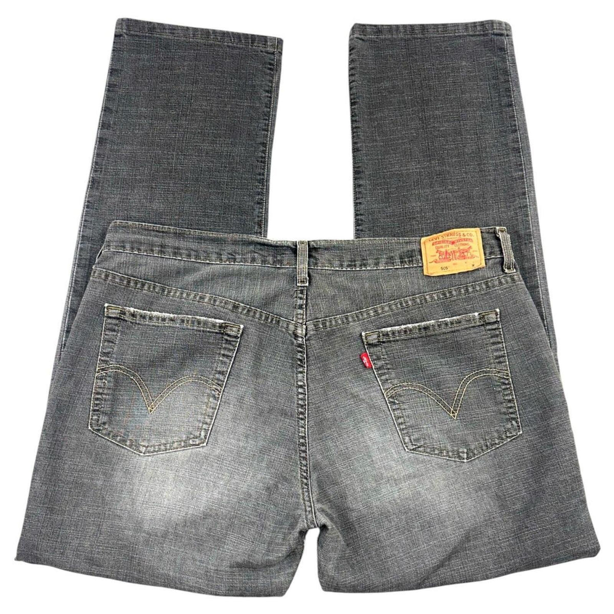 Levi's 505 Bootcut Jeans Faded Charcoal Gray Vintage Y2K Indie Sleaze Grunge